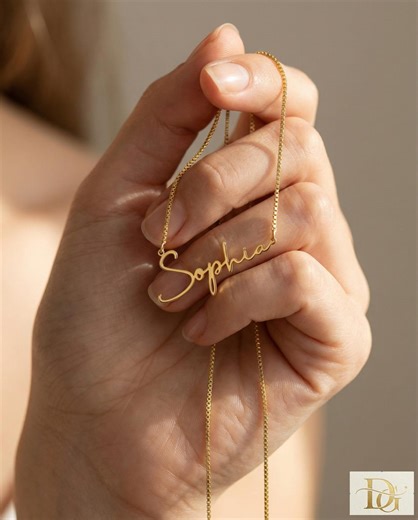 Personalized Name Necklace, Custom Gold Name Jewelry, Gift for Her - Etsy