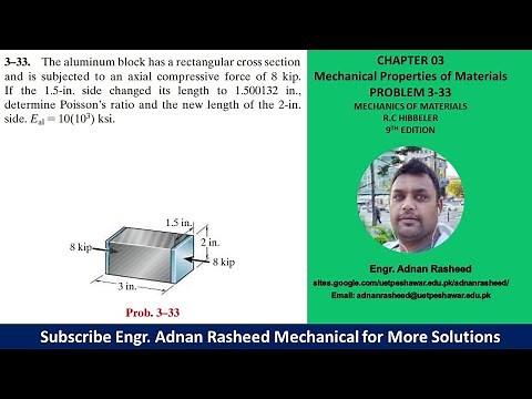 3-33| Chapter 3 | Mechanics of Materials by R.C Hibbeler