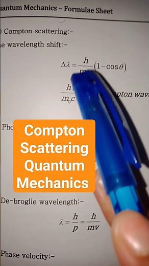 Compton Scattering Quantum Mechanics #csirnet