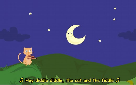 英语启蒙儿歌 好听的摇篮曲 Hey Diddle Diddle