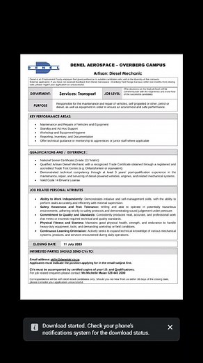 Follow me for more jobs . . #Jobs2025 #OperatorJobs #VacanciesAvailable #sendCV #GeneralWorkerJobs #Code10Driver #Ai flagging jobs jobs in johannesburg now hiring which course is in demand for jobs opportunities part time online jobs jobs for students south africa & 1.30KM jobs for students south africa Getting the job Jobs that pay well Life tips for dealing with unemployment resume jobstreet job sign meaning Cats With Jobs jobs recommendations mechanical apprenticeship programs 2025 employment