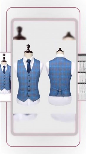 Elegant, Professional Men’s Suit - Plaid Double-Breasted - Blue