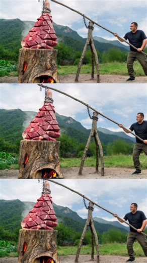 BABU COOK on Instagram: "🔥 Beef Leg Cooked Inside a Burning Log! Wild Outdoor Primitive Recipe 🥩🌲 . . . 🔥 Ever seen beef slow-cooked inside a burning log? This ancient outdoor technique brings unbeatable smoky flavor and tenderness! Watch the full process — from fire to feast! 🌲🥩🔥 . . . #BeefLeg #OutdoorCooking #PrimitiveCooking #FirewoodCooking #SlowCooked #WildCooking #AncientRecipe #WildernessCooking #VillageCooking #CookingReels #Foodie
