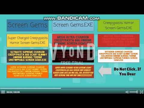 Screen Gems.EXE Buttons List