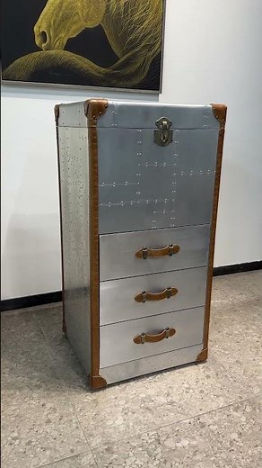 Industrial Aluminum Trunk Side Cabinet | Flip-Top Storage + 3 Drawers | OEM/ODM