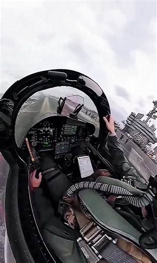 Fighter jet taking off from an aircraft carrier #pilot #fighterjet #airplane #airforce
