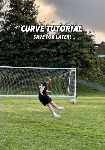 Learn how to curve the ball! Save this one for later! #football #tutorial #fyp #freekicks