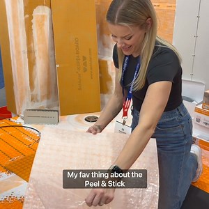 3.4K views · 219 reactions | I've used the Peel & Stick DITRA-HEAT and DITRA-HEAT DUO on our projects before and I was happy to do a quick demo at the Schluter-Systems North America booth because let me tell you this product is awesome! Here's what I love about it  #IBS #IBS2024 #Schluter_Partner #HomeRenovation #BathroomRenovation #HolmesApproved | Sherry Holmes | Facebook