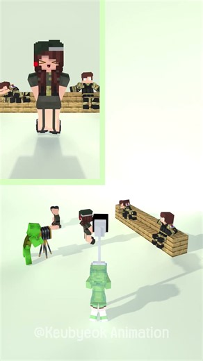 JJ&JJ sister & Dark JJ&JJ sister I'm angry during the dance challenge 3 - MAIZEN Minecraft Animation