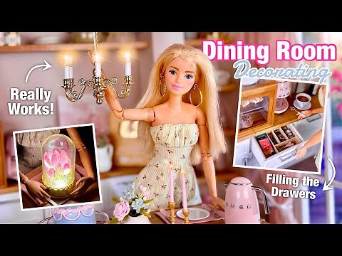 Decorating Emily's NEW Dining Room! Barbie Doll Room Upgrade
