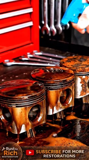 Rusty Engine Pistons Restoration 😱 | Satisfying Rust Removal