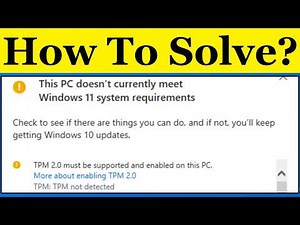 How To Fix TPM 2.0 Must Be Supported and Enabled on This PC (TPM Not Detected AMD CPU fTPM)