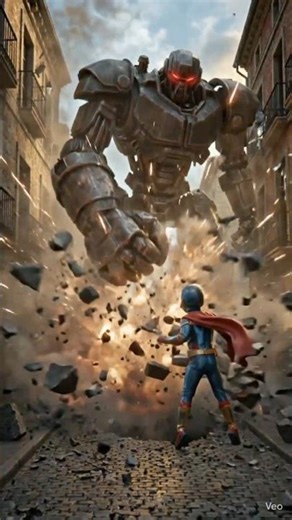 Little Hero Saves the City from Robot Attack! 🤖🛑 #shorts #trending #viral #ai