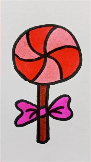 Candy 🍭 Drawing Easy Technique #shorts #candy #simple #art #drawing