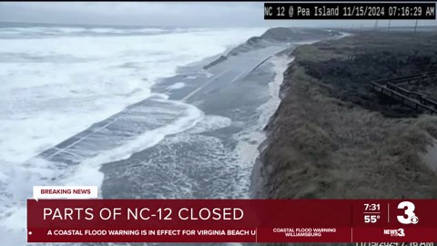 Ocean overwash closes NC12 in OBX on Pea Island and Ocracoke Island