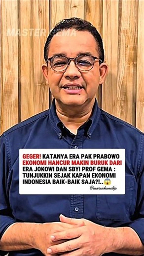 Master Gema: Show Me When the Indonesian Economy Was Ever Fine! 🔥 Prof. Gema's Statement