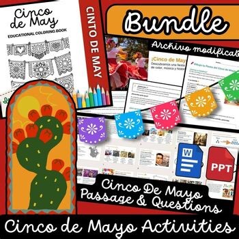 Cinco de Mayo Bundle | Reading Comprehension   Coloring Book | Grades 2–4