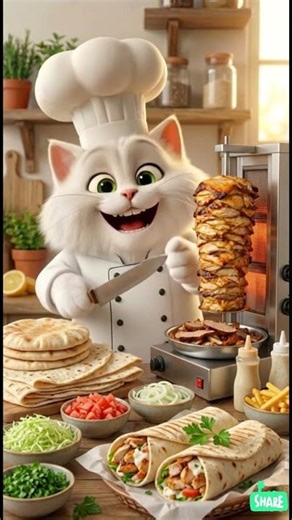 Chef Miso Makes Juicy Shawarma 🌯🔥 | Satisfying Cooking #Shorts