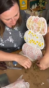 Decoupaged pumpkin stack! A fun way to use up pretty fall napkins and papers to make pretty autumn decor. #crafts #fallvibes #falldecor #upcycling #decoupage | Sustain My Craft Habit