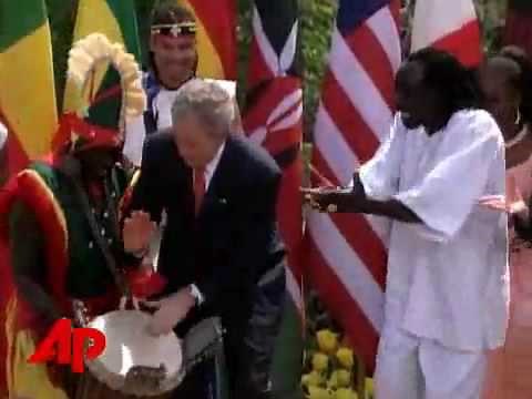 President George Bush Busts a Move & Plays Drums