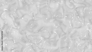 Seamless smooth, glossy surface with a wavy liquid texture in shades of white and light gray, resembling liquid or gel loop. The surface reflects light, creating a shiny appearance.