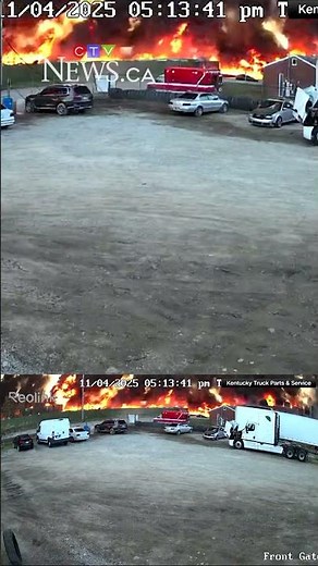 Moment a UPS plane crashes and explodes into a massive fireball in Kentucky