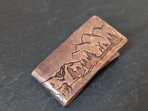Copper Money Clip With Mountains - Etsy