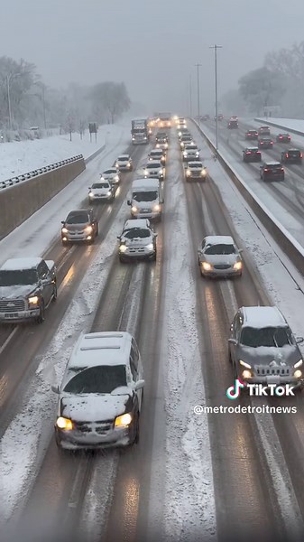 Dangerous Road Conditions Due to Heavy Snowfall in Southeast Michigan