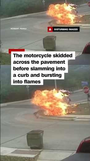 Kids on Texas sidewalk barely evade flaming motorcycle crash