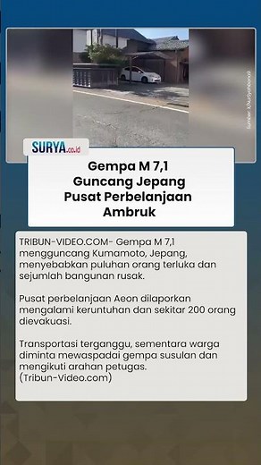 Detik-detik Gempa M 7,1 Guncang Jepang, Sejumlah Bangunan Rusak