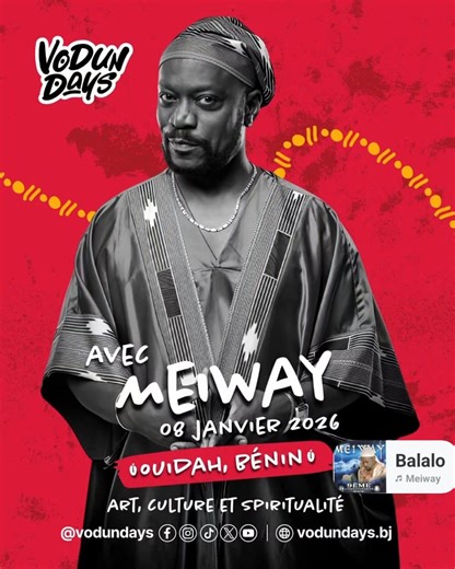 Honneur à la Côte d’Ivoire 🇨🇮 pour l'ouverture de l'édition 2026 du festival VODUN DAYS à Ouidah au Bénin... MEIWAY et le ZO GANG en concert live intégral ce 08-01-2026 #meiwayofficiel #legende #zogang #vodundays #2chk | MEIWAY OFFICIEL