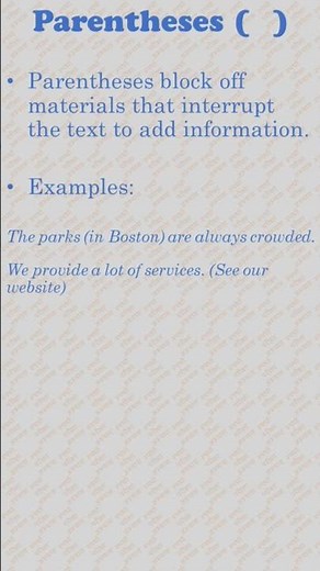 Parentheses (English Grammar)