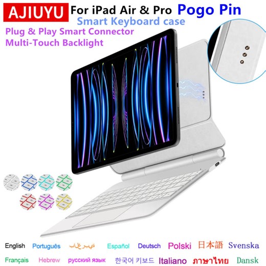 Pogo Pin Magic Keyboard For iPad Pro 11 12.9 Smart Case Keyboard Cover For iPad Air 11 13 M3/M4,Air 7 6 5 4 Multi-touch Backlit | Lazada