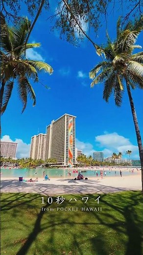 【10秒ハワイ】10秒でハワイ気分🌴賑わうワイキキの絶景ラグーン