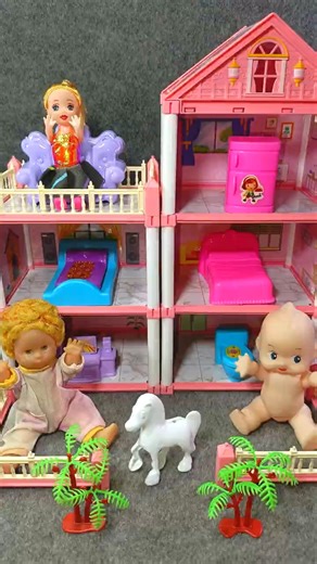 Satisfying Unboxing Cute Pink Barbie Doll House Bed Playset | Furniture Toys Collection Review ASMR