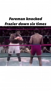 Foreman brutalized Frazier for the duration of the fight, scoring six knockdowns over the champion. #georgeforeman #joefrazier #canelo #miketyson #floydmayweather #anthonyjoshua #ggg #gennadygolovkin #muhammadali #boxingfight #tysonfury #deontaywilder #oleksandrusyk #boxing #boxer #fight #knockout #sport #legend #goat #champion | Real Street Fighter