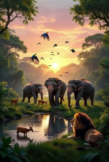 Harmony of Nature | Relaxing Animal Sounds in a Beautiful Jungle#millionviews #animalshorts