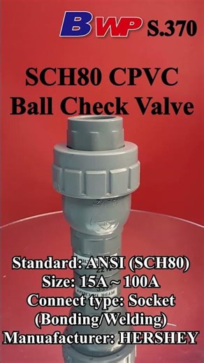SCH80 CPVC Ball Check Valve Socket type. ANSI. Hershey. BWP