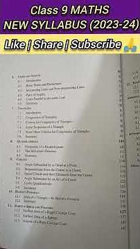 CBSE CLASS 9 MATHS 2023-24 NEW SYLLABUS #cbse #class9 #shorts #ncert #class9maths