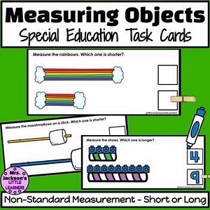Measuring Objects Short and Long Math Task Cards