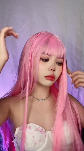 Stylish Side Braid with Long Pink Hair Tutorial