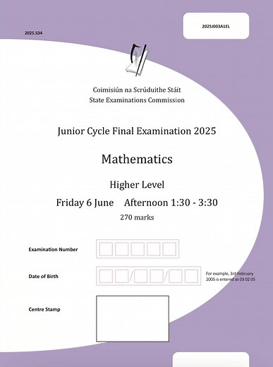 Junior Cert Maths Higher Level Solutions. #juniorcert #jc2025 #juniorcert2025 #jcmaths #jc #juniorcertmaths