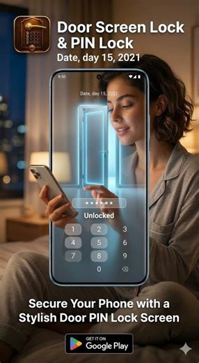 ✨ Your phone deserves to look as good as you do!Door Screen Lock & PIN Lock — Style meets security!