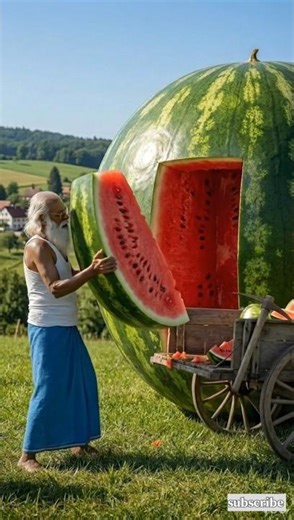 "Unbelievable! Old Man Turns Watermelon Into Luxury Room 🏡🍉#ai #viral #watermelon