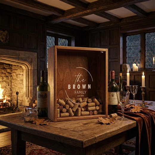 Wine Cork Holder Box, Walnut Color Finish, Personalized Wine Cork Display, Custom Name Logo Shadow Box, 12x18 18x30 - Etsy UK