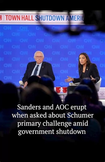 Sanders and AOC erupt when asked about Schumer primary challenge amid government shutdown READ: http://tiny.cc/b0xt001 #BernieSanders #AOC #ChuckSchumer #MikeJohnson #GovernmentShutdown | Washington Examiner