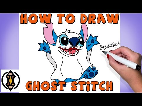 How To Draw Stitch In A Ghost Costume | Halloween Tutorial
