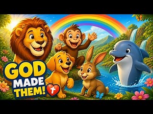 Bible Songs for Kids | God Made the Animals (English & Spanish)