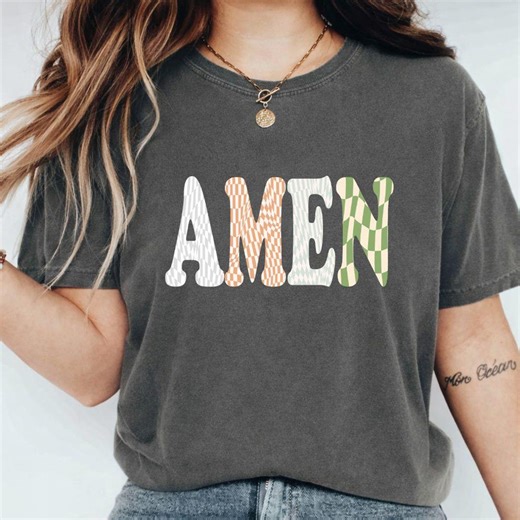 Amen PNG, Retro Checkered Faith Design, Girly Bible Quote (digital Download) - Etsy