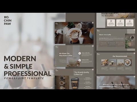 Modern Design & Simple Professional PowerPoint Template Aesthetic || Coffee - Themed☕